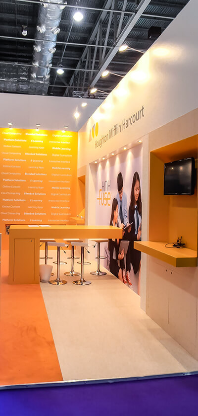 SLMD Exhibition Stand Design HMH LBF London stand - counter view